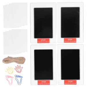 Lot De 4 Tampons Encreurs Pour Bebe, Non Toxiques, Sechage Rapide, Nettoyage, Empreintes De Mains Et De Pieds Pour Nouveau-Ne, Accessoires Pour Animaux De Compagnie - Neuf