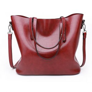 Sac fourre-tout Red-Sac pour femme, sac à main vintage en cuir souple, grande capacité, bandoulière - Neuf
