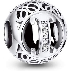 Eryi-Argent Sterling 925 Charme Lettre De L'alphabet Femmes Pearl Charms Avec 5a Zircone Compatible Pour Européen Bracelets - Neuf