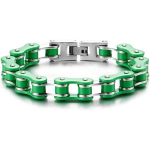 Eryi-Masculin Tons Bracelet En Acier Inoxydable Pour Homme - Bracelet Chaîne De Vélo Moto - Neuf
