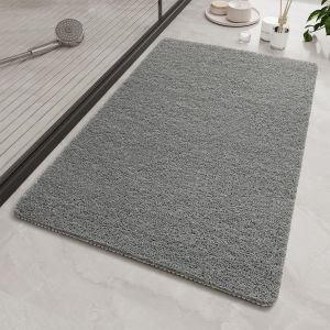 Tapis De Douche Antiderapant Tapis De Bain De Sécurité Confort Doux Avec Trous De Drainage Doux Pvc Luffa Tapis De Bain Séchage Rapide(Gris,40 * 60Cm) - Neuf