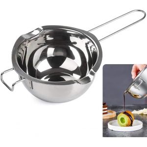 Jexnovashop-Pot &Agrave; Fondre Des Bougies, Bol &Agrave; Fondre Au Bain-Marie, 600 Ml, Pot De Fonte, En Acier Inoxydable 304, Pour Chocolat, Sucre, Beurre, Fromage, Caramel - Neuf