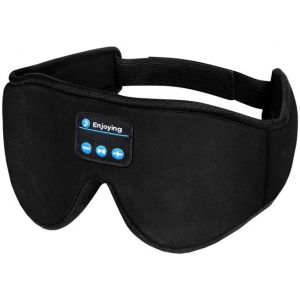 JGD-Masque de sommeil 3D Bluetooth V5.0 Casque de musique st&eacute;r&eacute;o avec microphone, lavable, r&eacute;glable, pas de pression oculaire, jusqu'&agrave; 10 h de lecture - Neuf