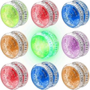 9pcs LED Lumière Yoyo Réactif Roulement À Billes Yoyo En Plastique Réactif - Neuf
