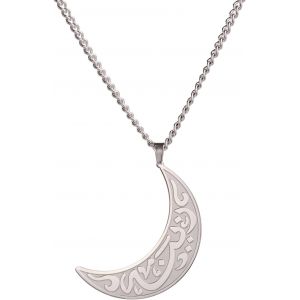 Kal-Collier Allah Pour Homme Et Femme En Acier Inoxydable Chic Avec Pendentif Islamique Musulman Allah (M&eacute;daillon) Bijoux Arabes - Neuf