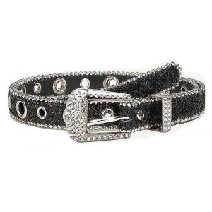 Strass De Style Occidental Femmes Skinny En Cuir Ceinture Pour Jeans Et Des Robes, S'adapte &Agrave; La Taille 27-39 Pouces, Noir - Neuf