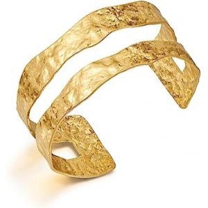 Bracelet Manchette Jonc Plaqué Or 14 Carats Pour Femmes,Bracelet Minimaliste Simple Et Réglable,Cadeaux D'anniversaire Pour Filles Et Femmes.[J267] - Neuf