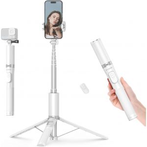 160Cm Perche A Selfie, Selfie Stick Trépied Avec Télécommande Pour Iphone, Smartphones Android Et Caméras D'Action, Trépied Téléphone En Aluminium Avec 2 Cold Shoe Pour Lumière Et [CAR781692] - Neuf