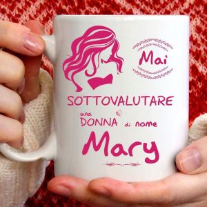 Eryi-Mug Mary Amusant Pour Petit-Déjeuner, Thé, Tisana, Café, Cappuccino. Gadget Tasse Personnalisée : Ne Sous-Estimer Pas Une Femme De Nomemary. Également Comme Idée Cadeau Originale Et Amusante. - Neuf