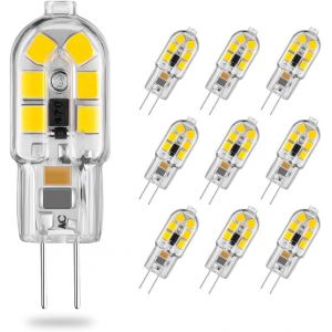 Kal-G4 Led Ampoules,2w Équivalent À 20w Lampe Halogène,180lm Blanc Froid Ampoule À Économie D'énergie,Sans Scintillement,Ac/Dc 12v,G4 Bi-Pin,Lot De 10 - Neuf