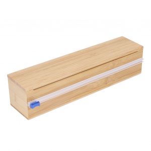 Hjlian Distributeur De Film Plastique 1 Fente Avec Coupe-Papier, Fonctionnement Sur, Distributeur De Papier Aluminium En Bambou Durable Pour Film Plastique, Papier Cire - Neuf