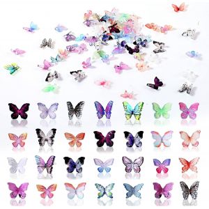 Lbgwp60-Lot De 60 Breloques Papillon Pour Ongles - Mini Résine - Pendentif Papillon 3d - Breloques Pour Ongles - Pierres À Ongles - Décoration Artistique - Fabrication De Bijoux - Neuf