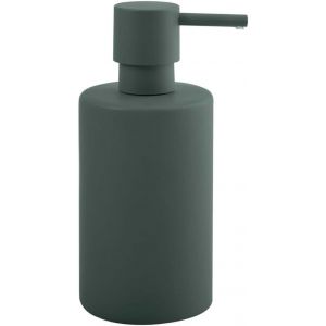KAL-Distributeur De Savon Tube - Avec Pompe En Acier Inoxydable - Distributeur De Savon Liquide - Porcelaine - 300 Ml - Durable Et Robuste - Vert Foncé Mat - Neuf