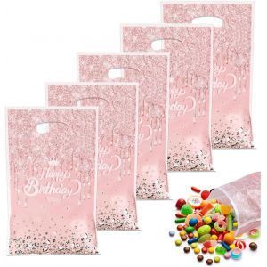 30 Sacs Cadeaux D'anniversaire Joyeux Anniversaire Pour Enfants - Pochettes Rose Bonbon Biscuit Fête Pour Garçons Et Filles - Sachet Bonbon Biscuit Pochette - Neuf