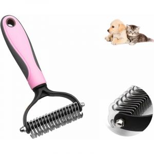 Brosse Pour Sous-Poil (Rose)- Étrille Démêlante - Brosse Pour Chien Et Chat À Poils Longs - Brosse Pro Grooming Tool - Peigne Et N?uds Pour Chiens Et Chats À Poils Moyens À Longs - Neuf