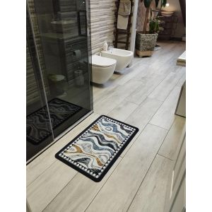 KAL-Tapis De Sol Super Absorbant,50 X 80 Cm Antidérapant, En Mousse À Mémoire,Tapis À Séchage Rapide, Doux,Pour Salle De Bains Pour Douche Bain Toilette Imprimé Coloré (4) - Neuf