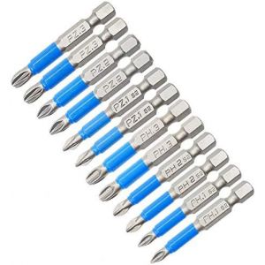 CHECARZHN--NO1-Embout De Tournevis Cruciforme, 12 Pièces 50Mm Embouts Tournevis Magnetique, Embouts De Vis Magnétique Ph1 Ph2 Ph3 Pz1 Pz2 Pz3, Pour Tournevis Et Perceuse Électriques - Neuf
