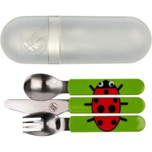 Kal-Couverts Enfants De Voyage, Couverts B&eacute;b&eacute; Sans Bpa - Lucy La Coccinelle - Neuf