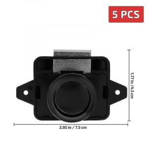 Lot de 5 loquets &agrave; bouton-poussoir pour portes de placards de camping-cars et caravanes - Neuf