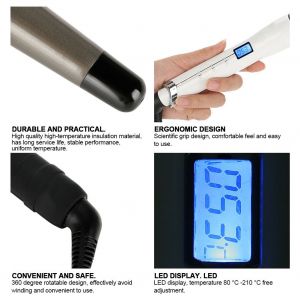 Fer A Boucler En Ceramique, Outil De Coiffure, Fer A Friser, Cone En Forme De Poire, Ecran Lcd, Prise Ue (Blanc 25 Mm) - Neuf