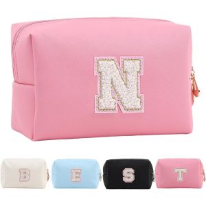 Maa-Trousse De Maquillage Personnalisée Avec Initiales Pour Femme, Trousse De Maquillage De Voyage, Trousse De Toilette, Cadeau D'anniversaire De Noël Pour Femmes Et Filles - Neuf