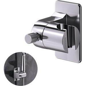 Support Pommeau de Douche,Réglable Support Douche Ventouse,Ventouse à Grand Adsorbabilité,Accessoires Douchette 360 ° Rotation Porte Pommeau de Douche (Argent) - Neuf