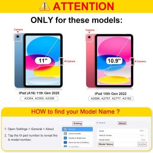 Clavier pour iPad (A16) 11&egrave;me G&eacute;n&eacute;ration 11 Pouces 2025, iPad 10&egrave;me G&eacute;n&eacute;ration 10.9u201d 2022 - Clavier AZERTY sans Fil Bluetooth, Housse Multiposition Fonction Ranger Stylet, Bleu Naval - Neuf