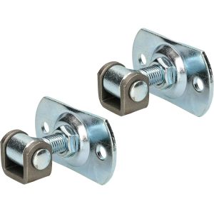 Lot de 2 charni&egrave;res de portail r&eacute;glables M16 avec plaque de fixation rectangulaire, 100 x 55 mm, construction solide (M16) - Neuf