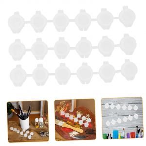 Claire De Peinture Tasses Pack De 30 Avec Des Couvercles Des R&eacute;cipients R&eacute;utilisables Pour La Peinture De Stockage De Bandes De Couleur Blanc - Neuf