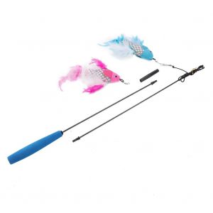 Hjlian Jouet Amusant Pour Chat, Baton De Plumes De Poisson, Jouet Interactif Pour Animaux De Compagnie - Neuf