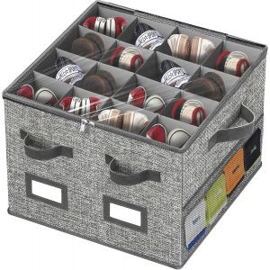 Kgabery-Rangement À Chaussures Avec Couvercle,Organisateur De Chaussures Avec 16 Compartiments,Pliable,Avec Fenêtre,4 Sacs En Filet,Étiquette Pour Chaussures Plates,Baskets,Pantoufles (43,8 X - Neuf