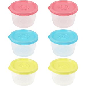Checarzhn--No1-6 Pcs Petite Boite De Conservation Alimentaire Bebe, Mini Récipients Hermétiques Pour Congélateur, Boîte À Sauce Réutilisable En Plastique Avec Couvercle, Pour Micro-Ondes Lave-Vaissel - Neuf