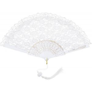 Kalanka-Éventails De Mariage Avec Pendentif, Éventail Vintage En Dentelle, Franges De Qualité Supérieure Pour Costume, Halloween, Danse, Mariage, Fête, Bal De Fin D'année, Thé (Blanc) - Neuf