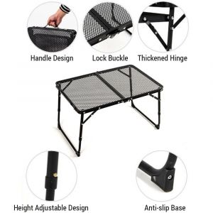 Table Pliante De Camping, Table De Pique-Nique En Plein Air, Table De Plage Pliable, Dessus En Maille, Table De Gril - Neuf