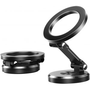 LORANKA-Support Telephone Voiture Magnetique pour MagSafe, Tout M&eacute;tal Support iPhone Voiture Pliable avec Aimants Puissants 20xN55, Aimant Telephone Voiture pour iPhone 17 16 15 14 13 et &eacute;tui MagSafe - Neuf