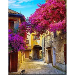 Ayuhr-40x50cm Broderie Diamant Ville, Diamond Painting Maison De Campagne, Diamond Painting Fleur Campagne, Ville De Santorin Diamond Painting, Peinture Diamant Village, Peinture Par Numero Ville - Neuf