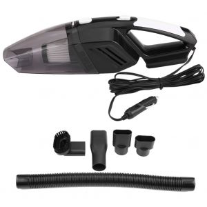 Aspirateur portable 120 W pour voiture et maison, double usage, aspirateur sec et humide, avec recuperateur de poussiere (noir) - Neuf