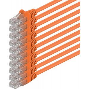 10X 2M C&acirc;ble R&eacute;seau Cat6 Cat 6 - Rj45 Ethernet Lan Dsl Routeur Modem - Orange - Neuf