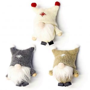 La laine de No&euml;l gnomes 3pcs faits &agrave; la main en peluche poup&eacute;es de d&eacute;coration pour l'arbre de jeu - Neuf