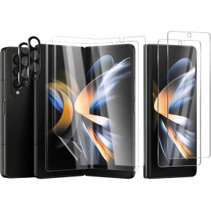 KAL-6 Pi&egrave;ce Protecteur D'&Eacute;cran Compatible Pour Samsung Galaxy Z Fold 4 5G2 Pi&egrave;ce Tpu Protecteur D'&Eacute;cran Int&eacute;rieur + 2 Pi&egrave;ce Verre Protecteur D'&Eacute;cran Externe + 2 Pi&egrave;ce Protecteur D'Appareil Photo - Neuf