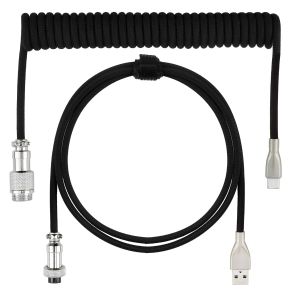 JGD-C&acirc;ble de Clavier Spiral&eacute;, Mix C&acirc;ble USB type C 1.5 m &Eacute;tirable &agrave; 3 m, type C vers USB A, Enroul&eacute; pour Clavier M&eacute;canique, Coiled avec Connecteur Amovible, USB-C Haute Qualit&eacute;, TPU Souple, pour de J - Neuf