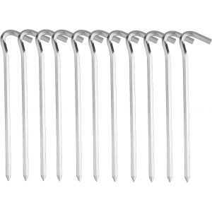 Yemaesre-11 Pièces Piquets De Tente, 18cm Crochet De Tente Camping Sardines De Fixation Sol En Alliage D'aluminium Pour Le Camping Et L'extérieur Pique-Nique Randonnée Pêche Jardinage - Neuf