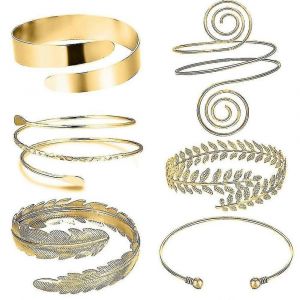 6 Poignets De Bras,Bras Sup&eacute;rieur Avec Bracelet Manchette,Ensemble De Bracelet R&eacute;glable,Anneau De Bras En M&eacute;tal G&eacute;om&eacute;trique Six Pi&egrave;ces Personnalit&eacute; Exag&eacute;r&eacute;e Bracelet Ensemble -T - Neuf