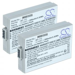 vhbw 2x Batterie compatible avec Canon Legria HF R28 cam&eacute;ra vid&eacute;o cam&eacute;scope (950mAh, 3,7V, Li-ion) avec puce d'information - Neuf