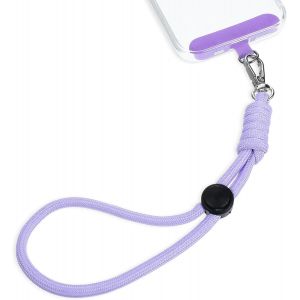 Kal-Chaîne De Téléphone Portable Courte -Cordon Universel Réglable Pour Poignet -Anti-Perte -Avec Patch Ultra Fin, Lilas, 1 - Neuf
