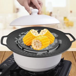 Kalanka-Couvercle Anti Eclaboussure Silicone, Durable Boil-Stop Couvercle En Silicone Anti-Débordement, Anti-Éclaboussures De Protection Contre Convient À Pour Types De Casseroles Poêles - Neuf