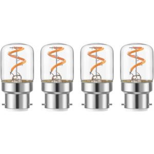 Sjzg-4pcs Vintage Tubulaire Led Ampoule T28 Spirale Filament B22 Ampoule &Agrave; Ba&iuml;onnette 1,5 Watt 2200k Verre Clair Dimmable Antique Mini Tube Lamps - Neuf
