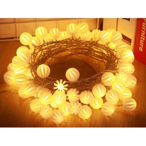 Guirlande Lumineuse &Agrave; Boules Led De 10 M R&eacute;sistante &Agrave; L'eau Pour Une Utilisation Int&eacute;rieure Et Ext&eacute;rieure - Neuf