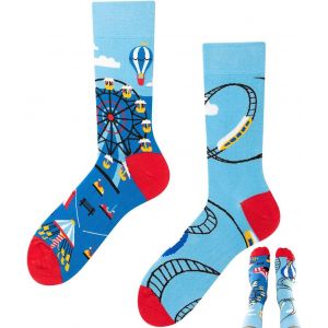 Shiba-Colours Fantaisie Chaussettes Montagnes Russes Pour Femme Homme - Rollercoaster - Parc D'attractions, Grande Roue, Coloré[3449] - Neuf