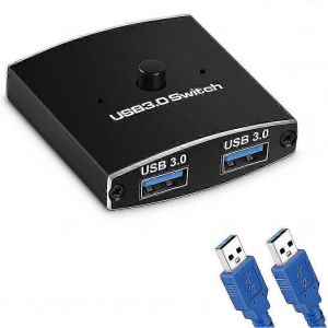 USB 3.0 sélecteur de commutateur KVM commutateur 5Gbps 2 en 1 sortie USB 3.0 Two-way Sharer pour imprimante clavier mou - Neuf
